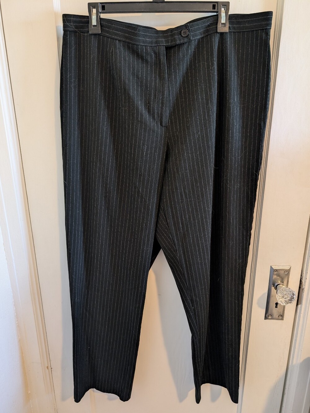 Briggs New York Women's Black Pinstripe Dress Pants